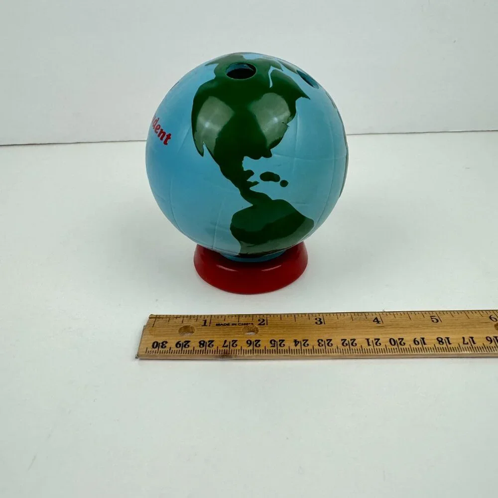 Vtg World Class Student Painted World Globe Map Pencil Holder Russ Bernie and Co